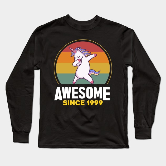 Unicorn Cute, Awesome Since 1999, Born In 1999 Birthday Long Sleeve T-Shirt by GEMEARNARNSYAK